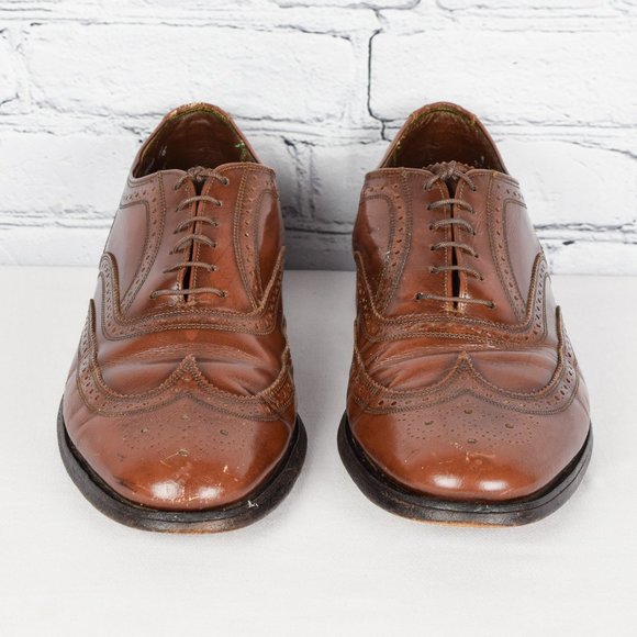 Vintage Men\'s Florsheim Imperial Brown Wingtip Brogue Oxford Dress Shoes - 9 D main image 9
